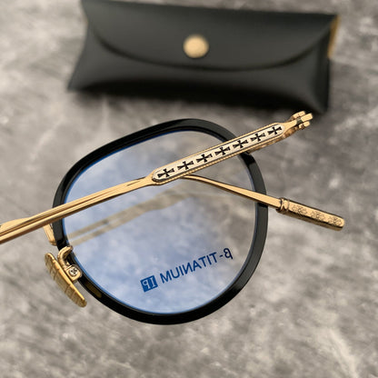 CHH Chrome Hearts Glasses Vintage Round Ultra Light Pure Titanium Myopia Glasses Frame