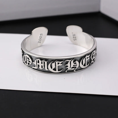 Chrome Hearts retro Scroll Label open bracelet