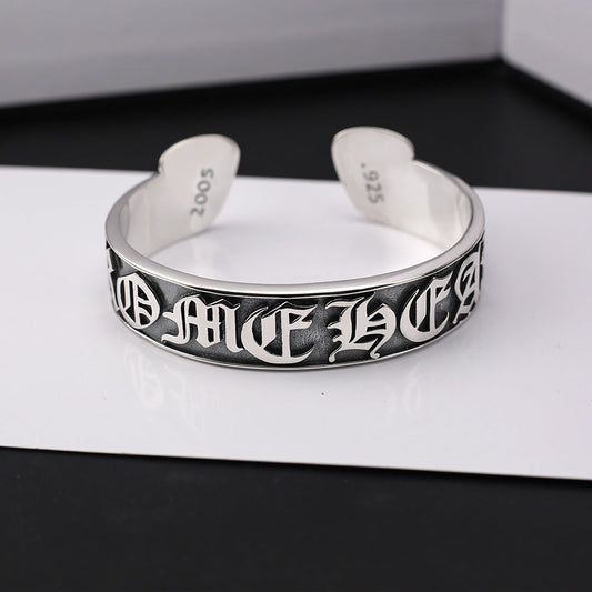 Chrome Hearts retro Scroll Label open bracelet