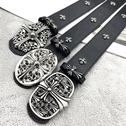 Chh Chrome Heart Belt PU Rivet Vintage Belt