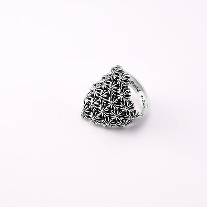 chrome hearts retro Thai silver hollow cross ring