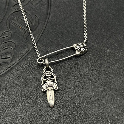 Chrome Hearts pin necklace with various elements