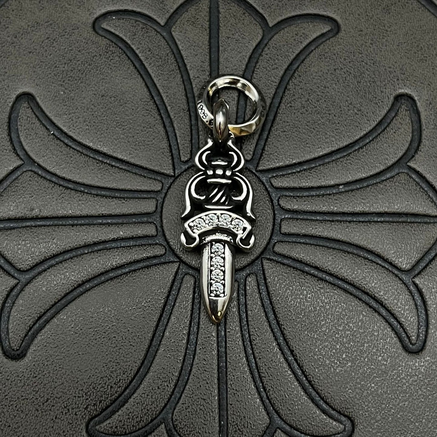 Chrome Hearts small diamond-encrusted sword pendant