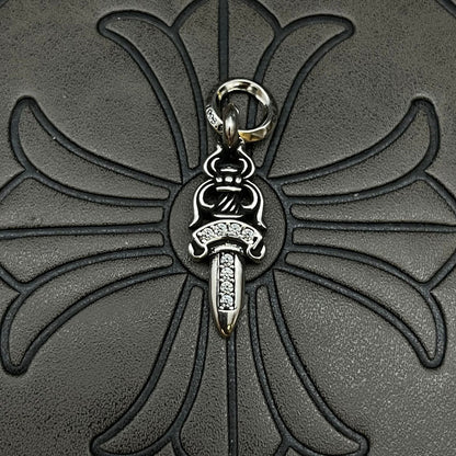 Chrome Hearts small diamond-encrusted sword pendant