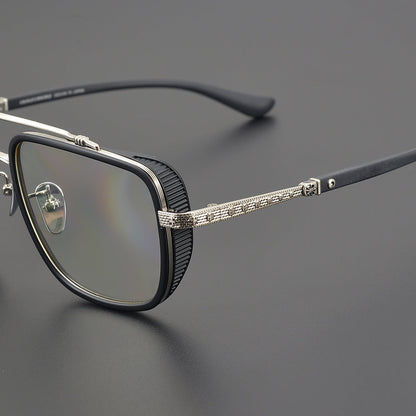 CHH Chrome Hearts Glasses Double Beam Big Face Titanium Frame Myopia Glasses Frame