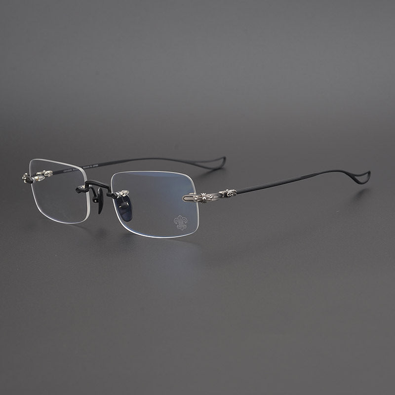 CHH Chrome Hearts Glasses Square Frameless Pure Titanium Ultra Light Myopia Glasses Frame