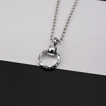 Chrome Hearts patterned ring pendant necklace