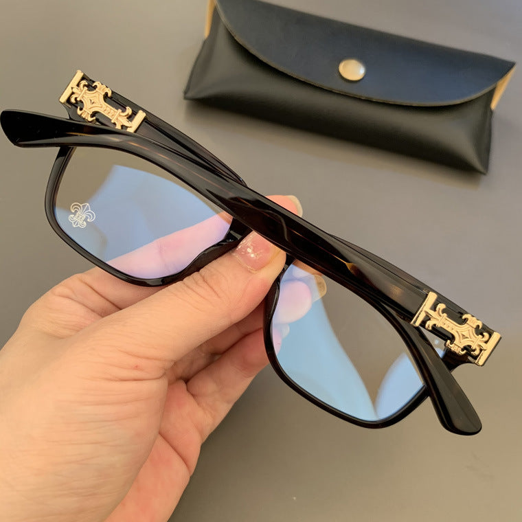 CHH Chrome Hearts Glasses Black Frame Silver Myopia Frame