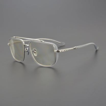CHH Chrome Hearts Glasses Double Beam Big Face Titanium Frame Myopia Glasses Frame