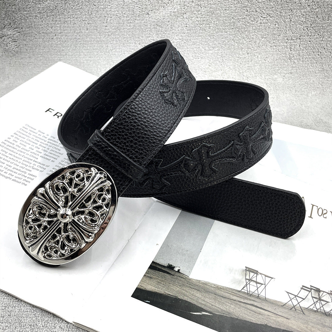 Chh Chrome Heart Belt Embroidery Belt Male