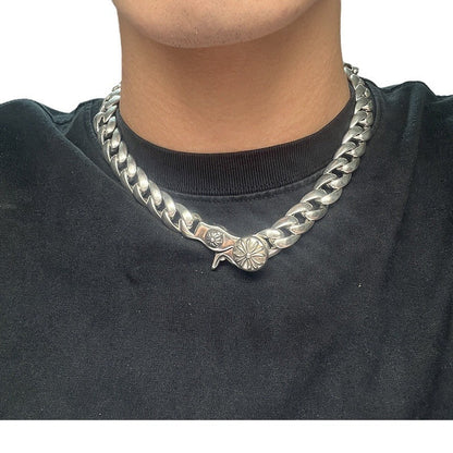 Chrome Hearts lobster clasp Cuban thick necklace