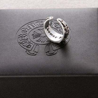 Chrome Hearts pinky ring, three cross open rings