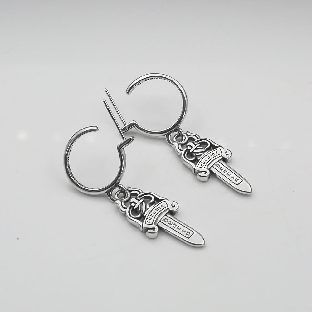 chrome hearts big sword model earrings