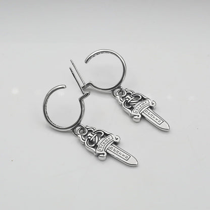 chrome hearts big sword model earrings