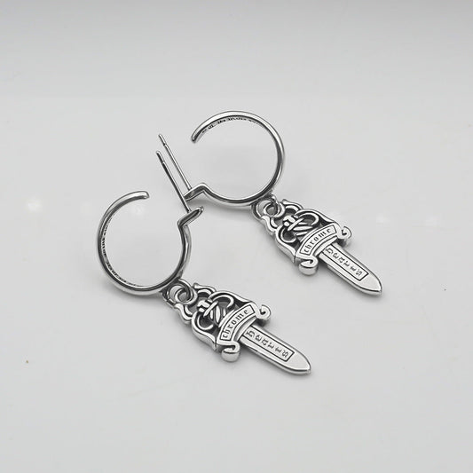 chrome hearts big sword model earrings
