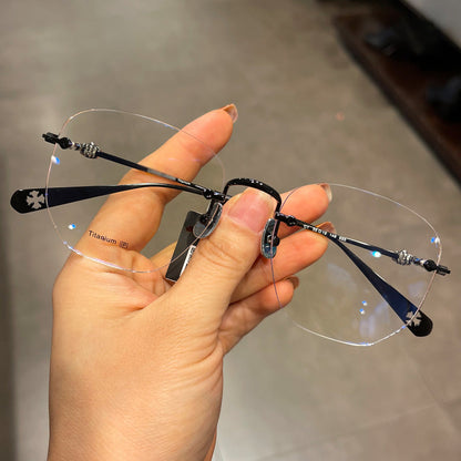 CHH Chrome Hearts Glasses Vintage Pure Titanium Frameless Perforated Ultra Light Frame