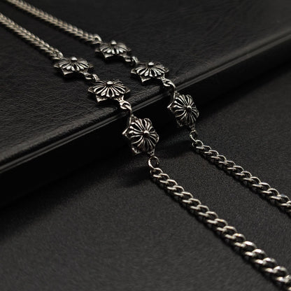 Chrome Hearts versatile 3 flower ball bracelet