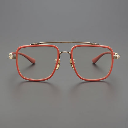 CHH Chrome Hearts Glasses Double Beam Big Face Titanium Frame Myopia Glasses Frame