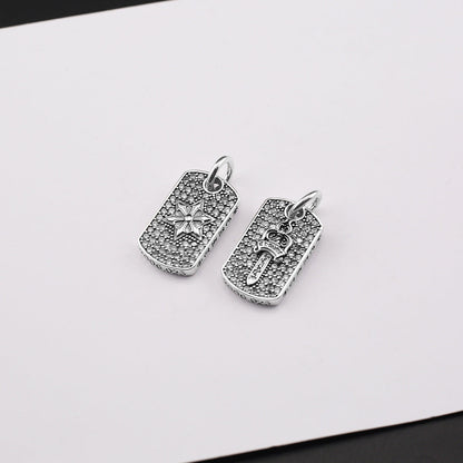 Chrome Hearts six-pointed star sword inlaid with diamonds pendant