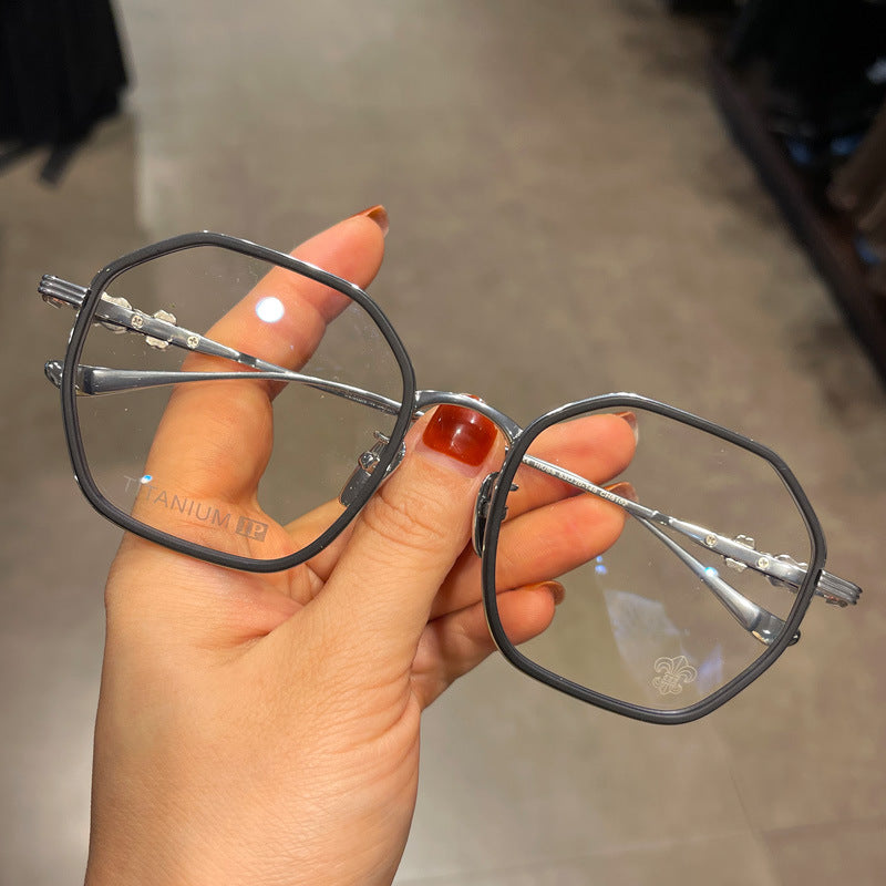 CHH Chrome Hearts Glasses Ultra Light Pure Titanium Vintage Polygon Eyewear Frames