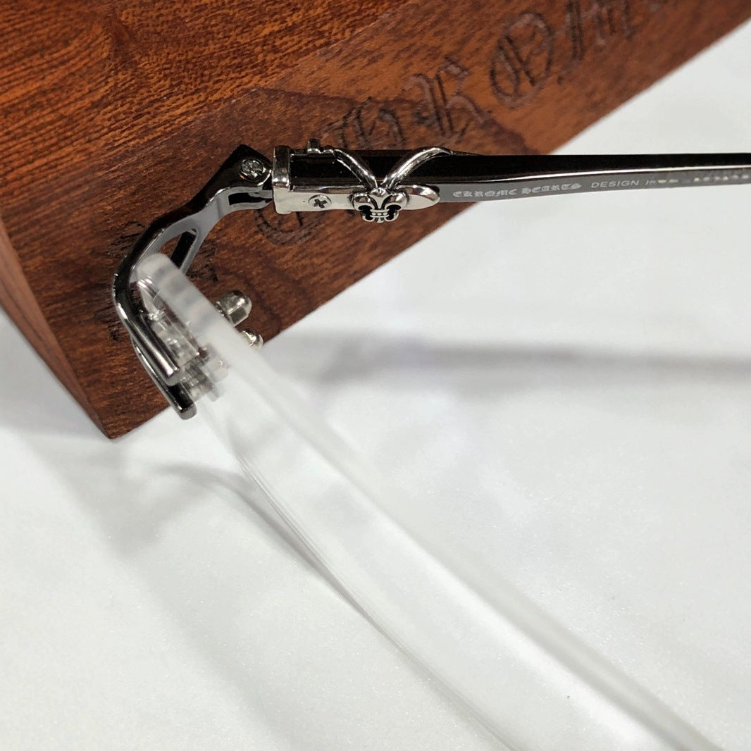 CHH Chrome Hearts Glasses Three-dimensional Logo Inlaid Frameless Glasses Frame