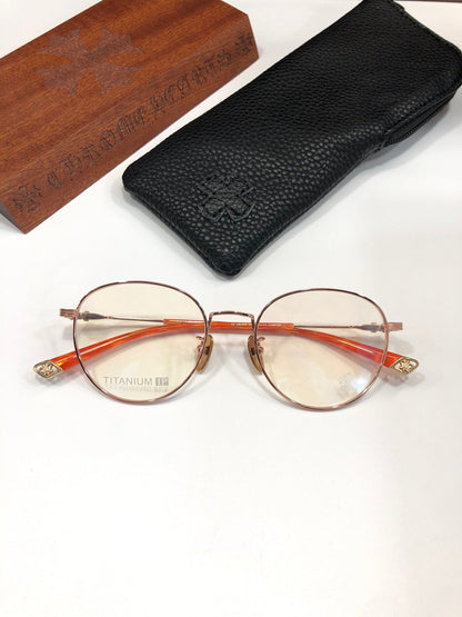 CHH Chrome Hearts Glasses Simple and stylish ultra-light titanium round frame glasses