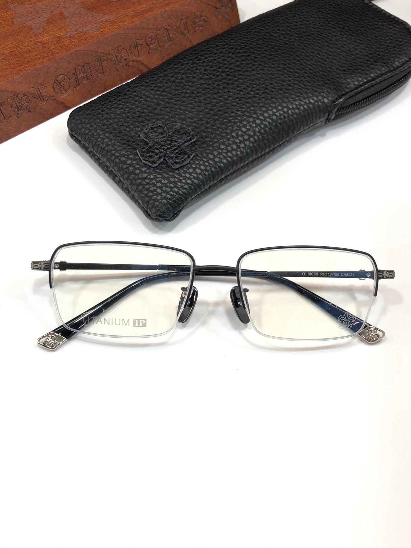 CHH Chrome Hearts Glasses Simple and exquisite frameless business titanium myopia glasses frame