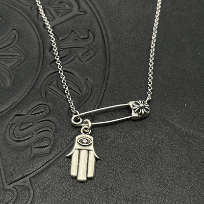 Chrome Hearts pin necklace with various elements