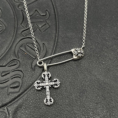 Chrome Hearts pin necklace with various elements