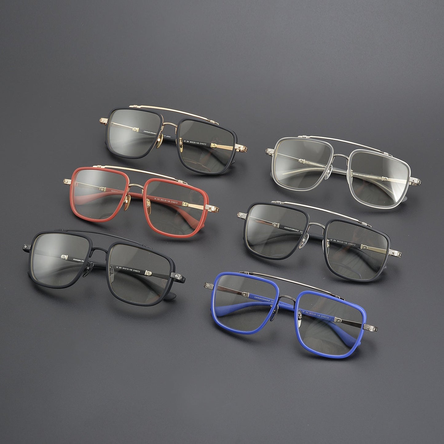 CHH Chrome Hearts Glasses Double Beam Big Face Titanium Frame Myopia Glasses Frame