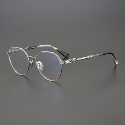 CHH Chrome Hearts Glasses Pure Titanium Vintage Carved Anti-Blue Myopia Glasses Frame