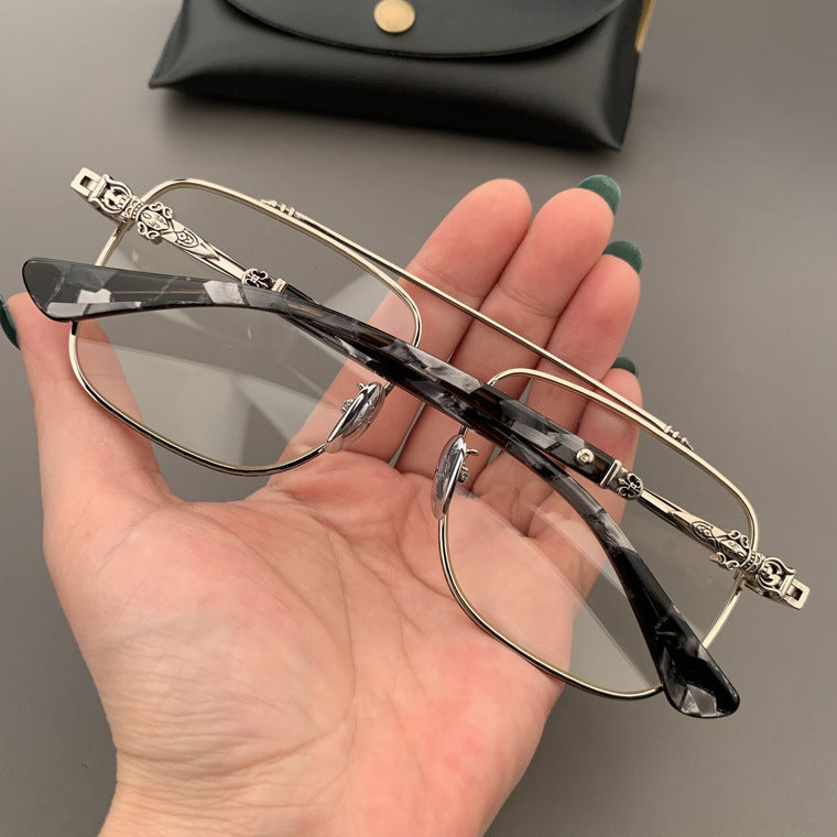 CHH Chrome Hearts Glasses Ultra Light Square Toad Mirror Myopia Glasses Frame