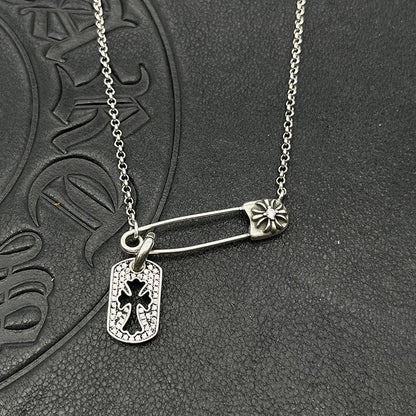 Chrome Hearts pin necklace with various elements