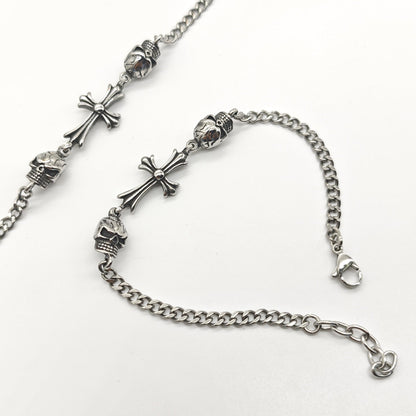 Chrome Hearts old retro bone S925 cross bracelet