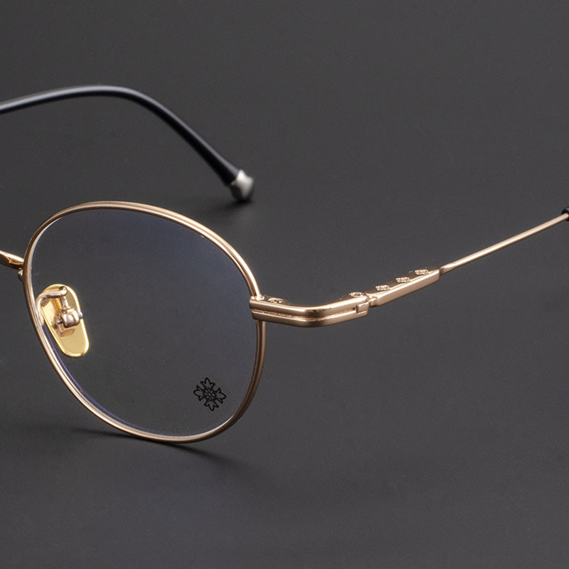 CHH Chrome Hearts Glasses Fashion Exquisite Pure Titanium Ultra Light Round Frame