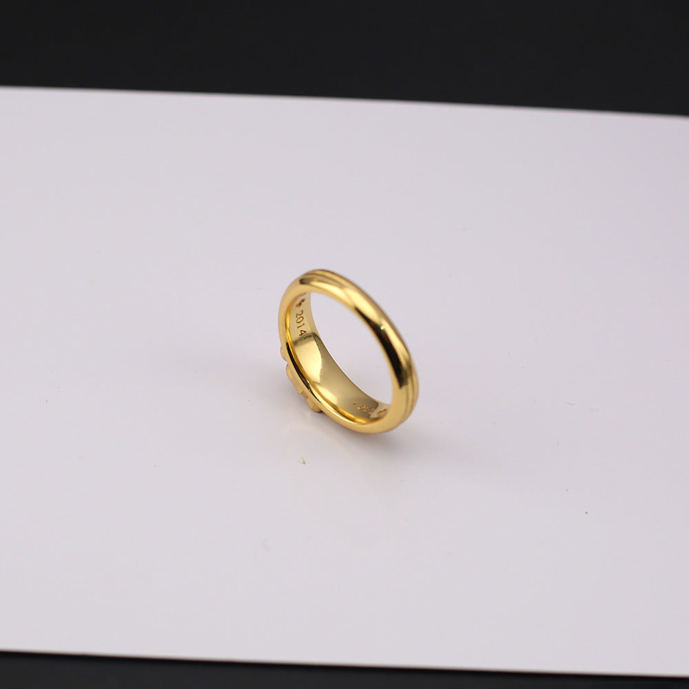 Chrome Hearts 24k gold-plated diamond holy sword ring