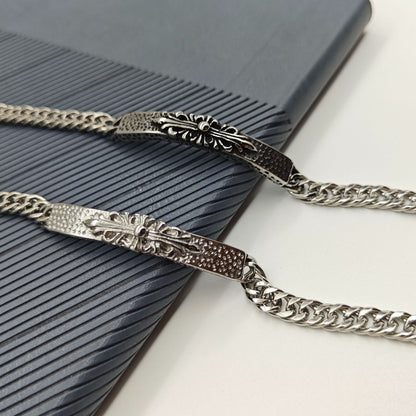 Chrome Hearts multi-layered retro cross flower curved bracelet