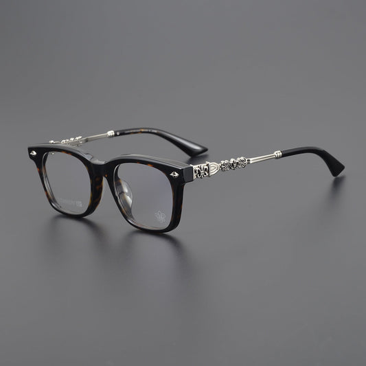 CHH Chrome Hearts Glasses Plain Silver Versatile Flat Mirrors Myopia Glasses Frame