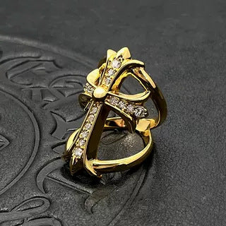 Chrome Hearts gold diamond endless ring
