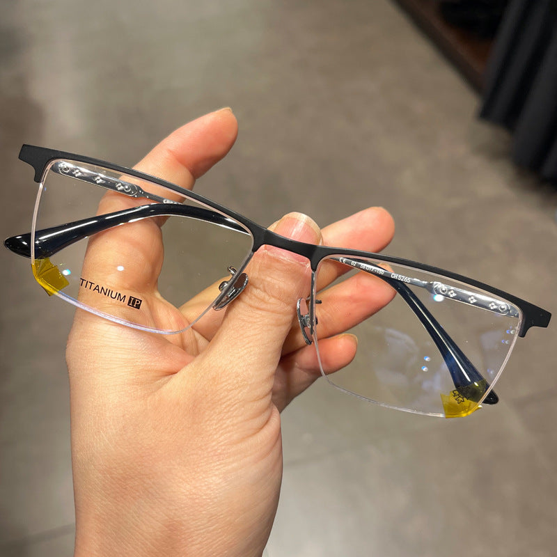 CHH Chrome Hearts Glasses Pure Titanium Half Frame Business Glasses Frame
