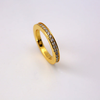 Chrome Hearts 24k Gold-plated Cross Full Diamond Ring