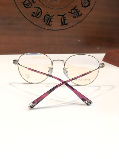 CHH Chrome Hearts Glasses Simple and stylish ultra-light titanium round frame glasses