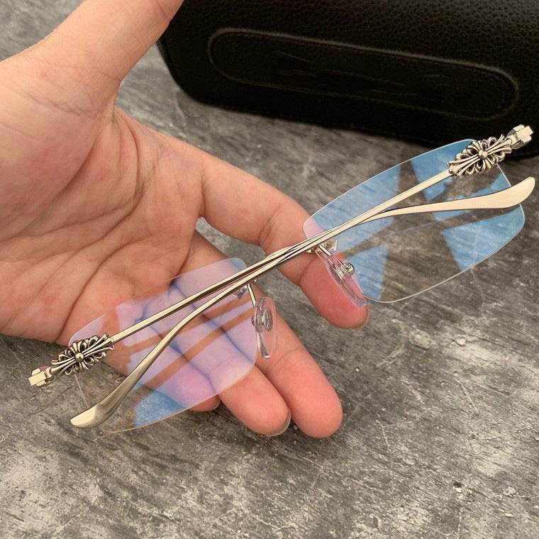 CHH Chrome Hearts Glasses Frame Perforated Business Frameless