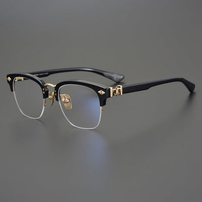 CHH Chrome Hearts Glasses square thick frame half frame myopia glasses frame