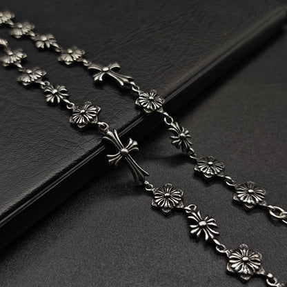 Chrome Hearts six-pointed star flower ball cross bracelet