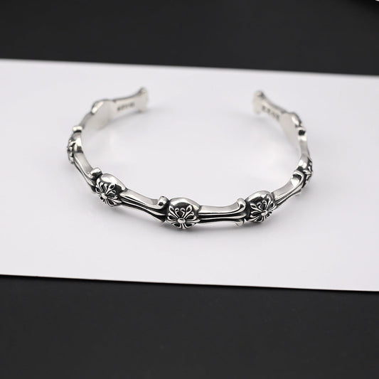 chrome hearts retro five-pointed flower open bracelet