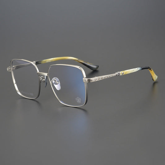 CHH Chrome Hearts Glasses Engraved Pure Titanium Versatile Square Glasses Frame