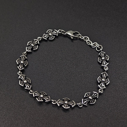 Chrome Hearts cross Silver Daisy retro bracelet