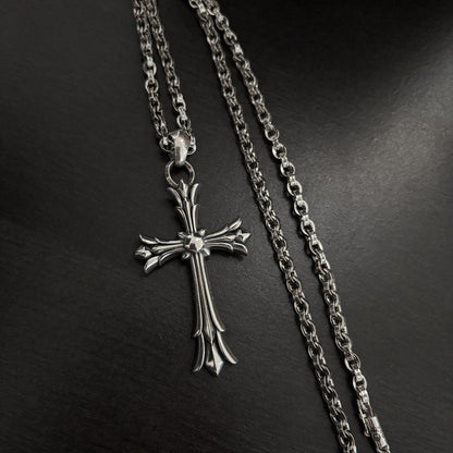 Chrome Hearts large double-layer cross letter chain pendant