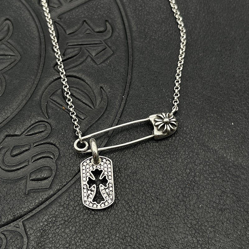 Chrome Hearts pin necklace with various elements